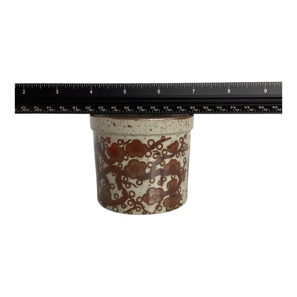 Takahashi Small Tan And Rusty Brown Planter Vase With Drainage Hole Vintage EUC - Picture 15 of 16